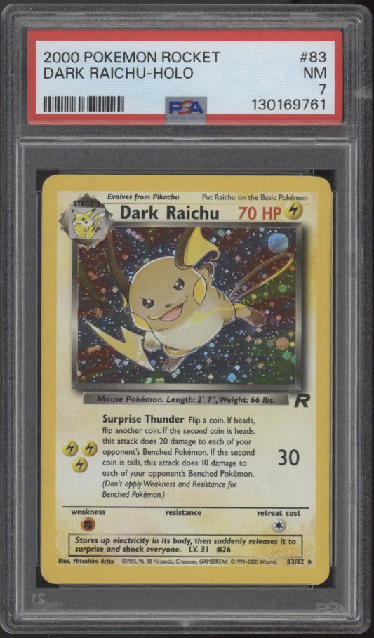 Dark Raichu Pokemon Team Rocket Holo #83 PSA 7