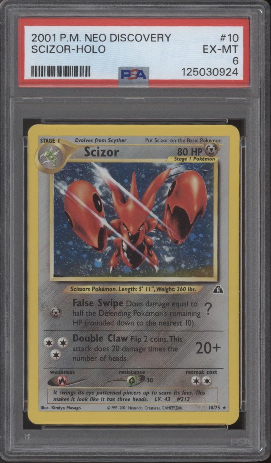 Scizor Pokemon Neo Discovery Holo #10 PSA 6