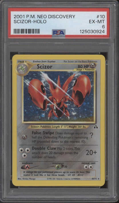 Scizor Pokemon Neo Discovery Holo #10 PSA 6