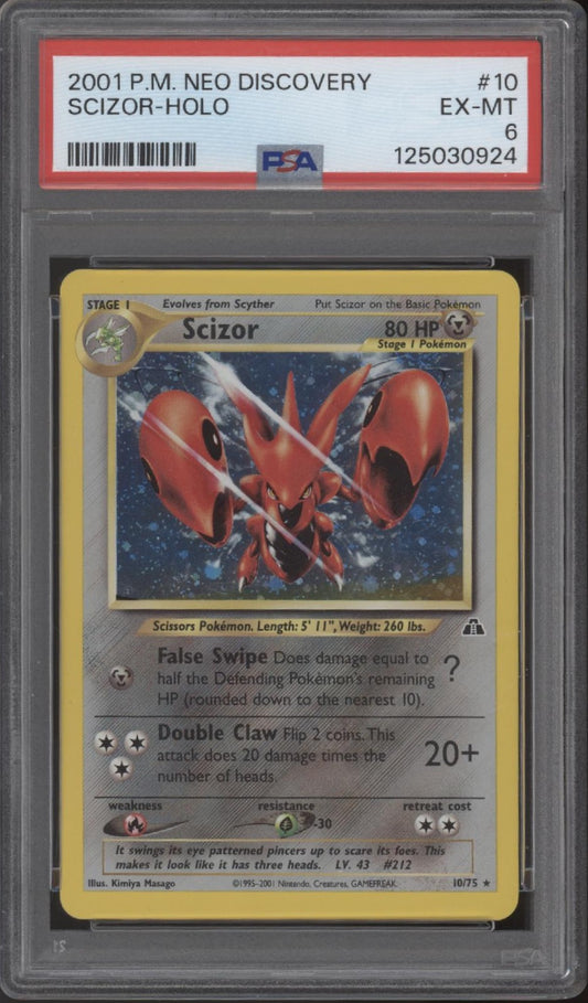 Scizor Pokemon Neo Discovery Holo #10 PSA 6