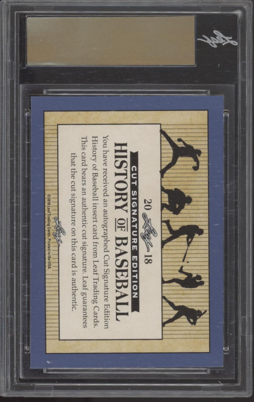 Buck Leonard 2018 Leaf History of Baseball Hall of Famer Relic Auto 39/60