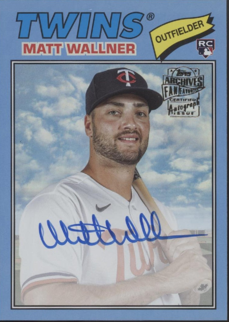 Matt Wallner 2023 Topps Archives Fan Favorites Blue Foilboard RC Auto 03/25