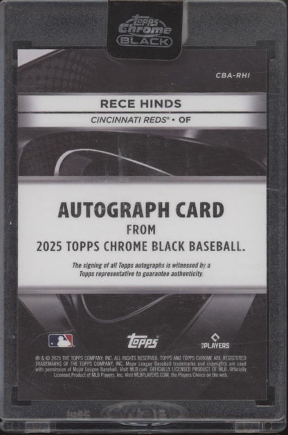 Rece Hinds 2025 Topps Chrome Black Gold Refractor RC Auto 26/50 #CBA-RHI