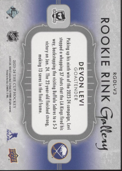 Devon Levi 2023-24 Upper Deck The Cup Rookie Rink RC 80/99 #RGDL-V3
