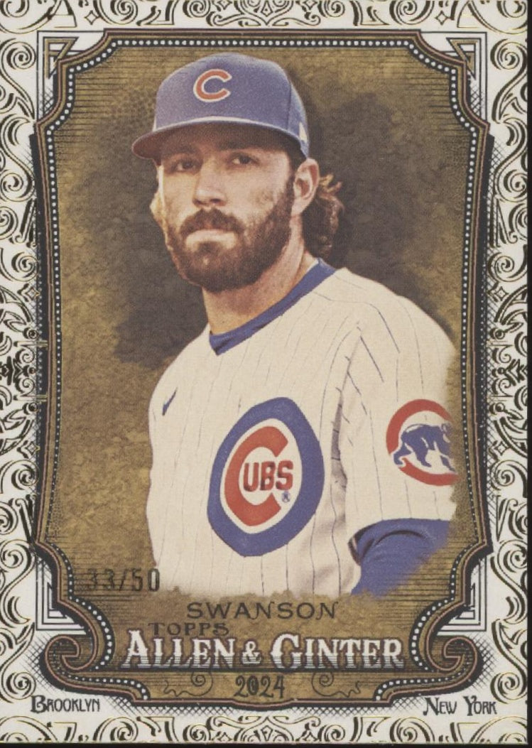 Dansby Swanson 2024 Topps Allen & Ginter Gold Foil Border 33/50 #10