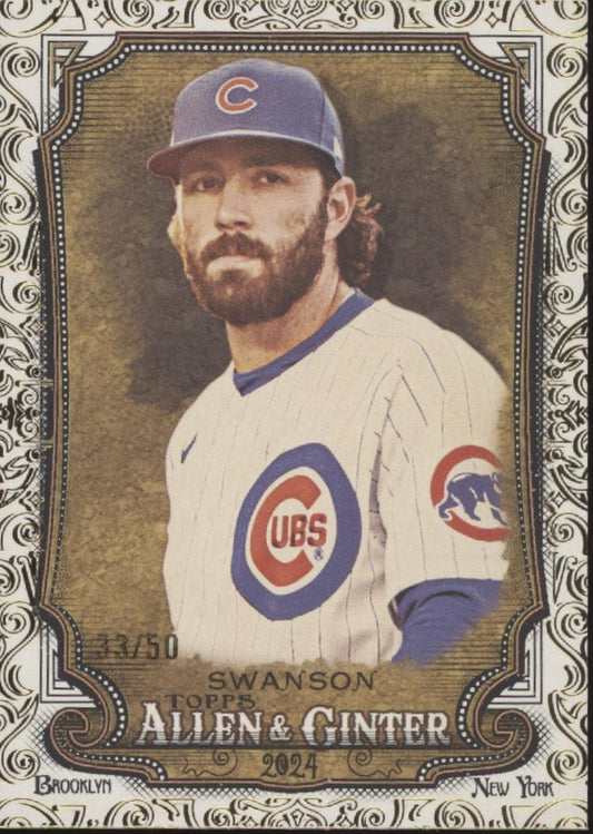 Dansby Swanson 2024 Topps Allen & Ginter Gold Foil Border 33/50 #10