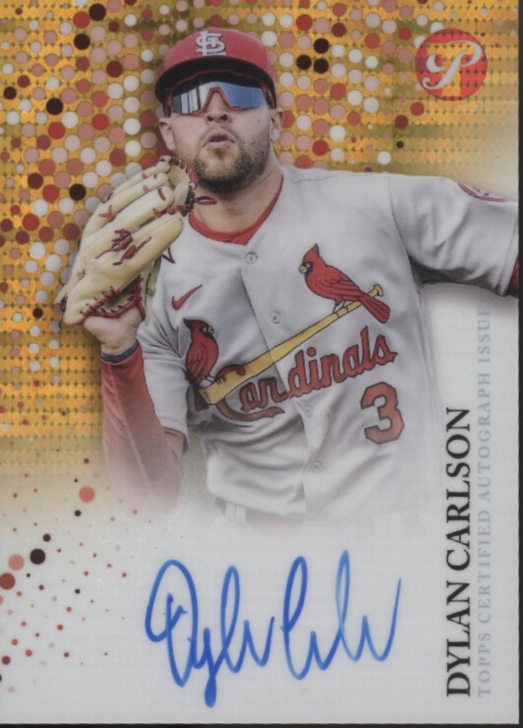 Dylan Carlson 2022 Topps Pristine Orange Pulsar Refractor Auto 29/50 #PA-DC