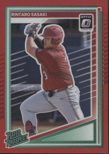 Rintaro Sasaki 2025 Panini Donruss Rated Prospect Red Prizm 63/99 #127
