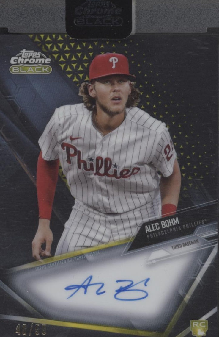 Alec Bohm 2021 Topps Chrome Black Gold Refractor RC Auto 46/50 #CBA-ABO