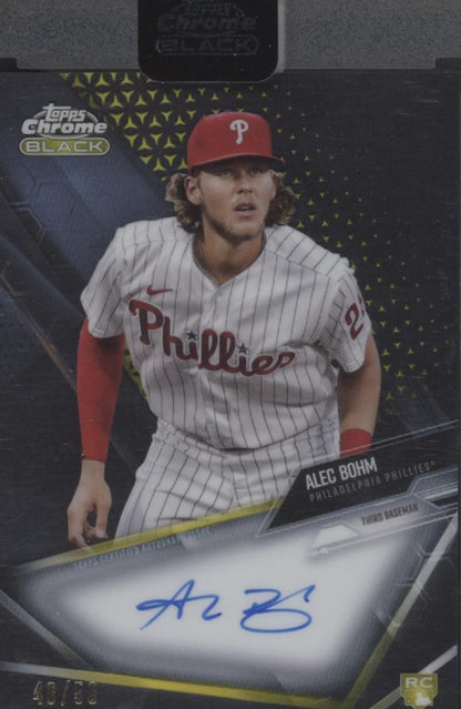 Alec Bohm 2021 Topps Chrome Black Gold Refractor RC Auto 46/50 #CBA-ABO