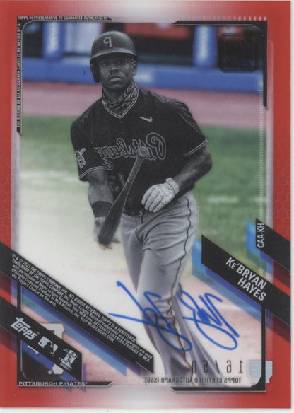 Ke'Bryan Hayes 2021 Topps Clearly Red RC Auto 16/50 #CAA-KH