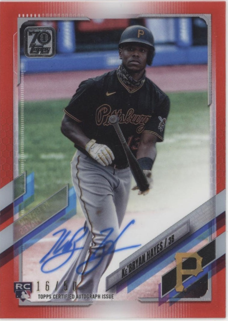 Ke'Bryan Hayes 2021 Topps Clearly Red RC Auto 16/50 #CAA-KH