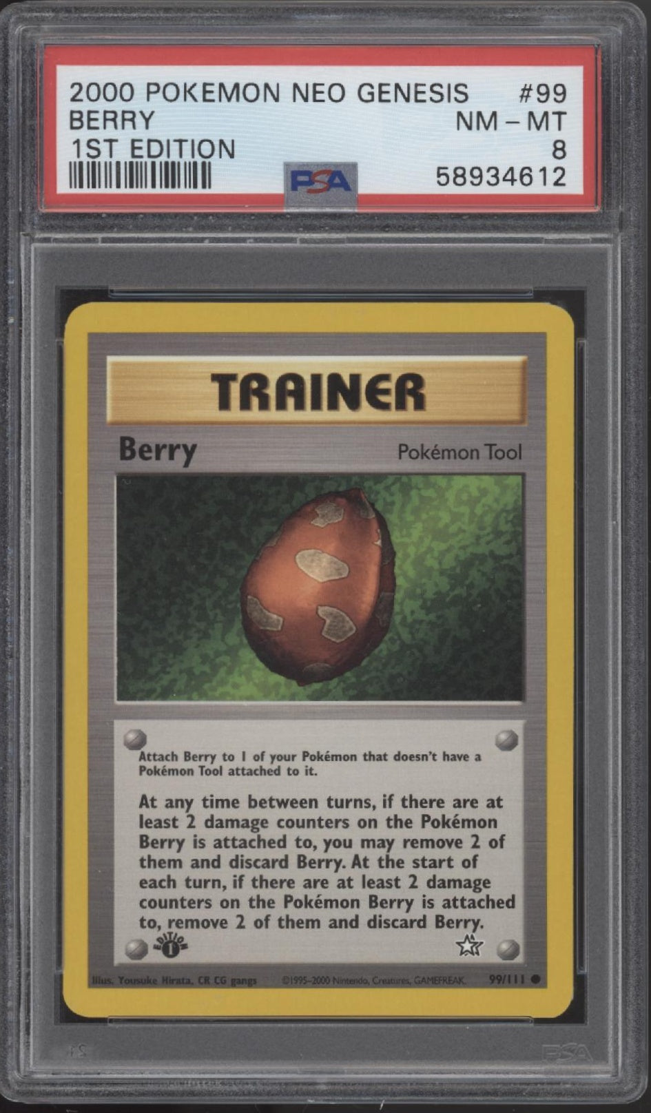 Berry Pokemon Neo Genesis 1st Edition #99 PSA 8