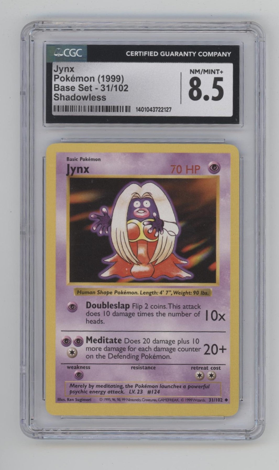 Jynx Pokemon Base Set Shadowless #31 CGC 8.5