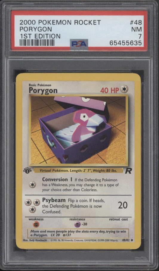 Porygon Pokemon Team Rocket 1st Edition #48 PSA 7