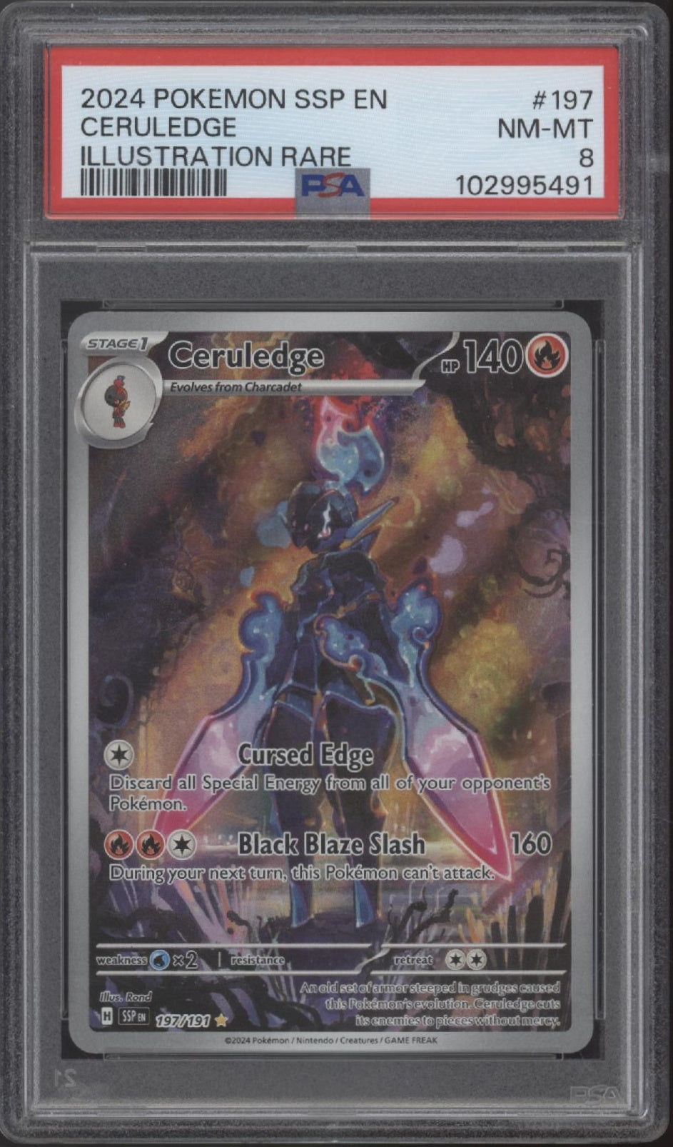 Ceruledge Pokemon Surging Sparks Illustration Rare #197 PSA 8