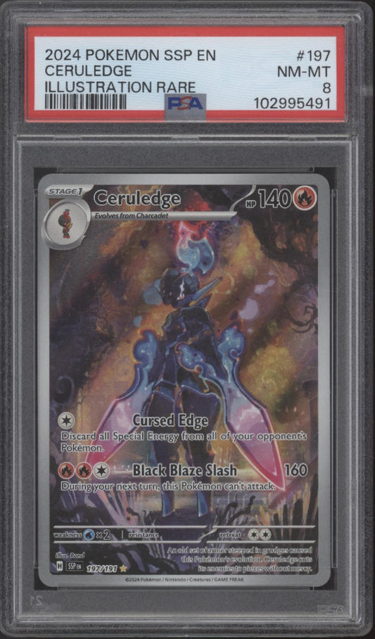 Ceruledge Pokemon Surging Sparks Illustration Rare #197 PSA 8