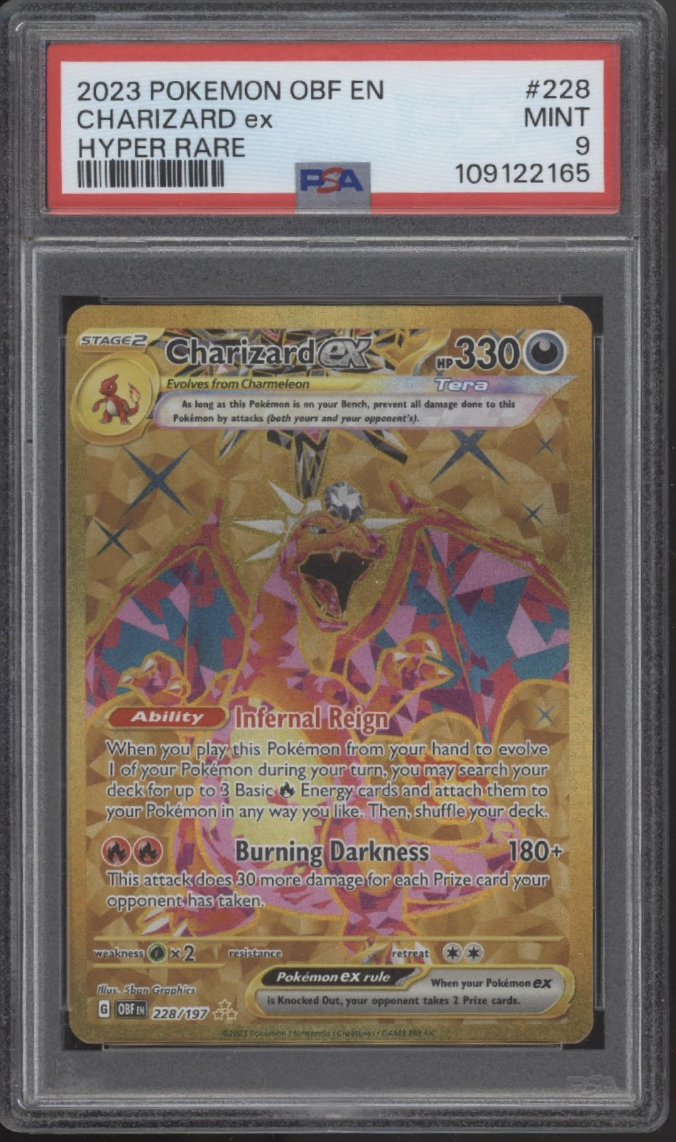 Charizard ex Pokemon Obsidian Flames Hyper Rare #228 PSA 9