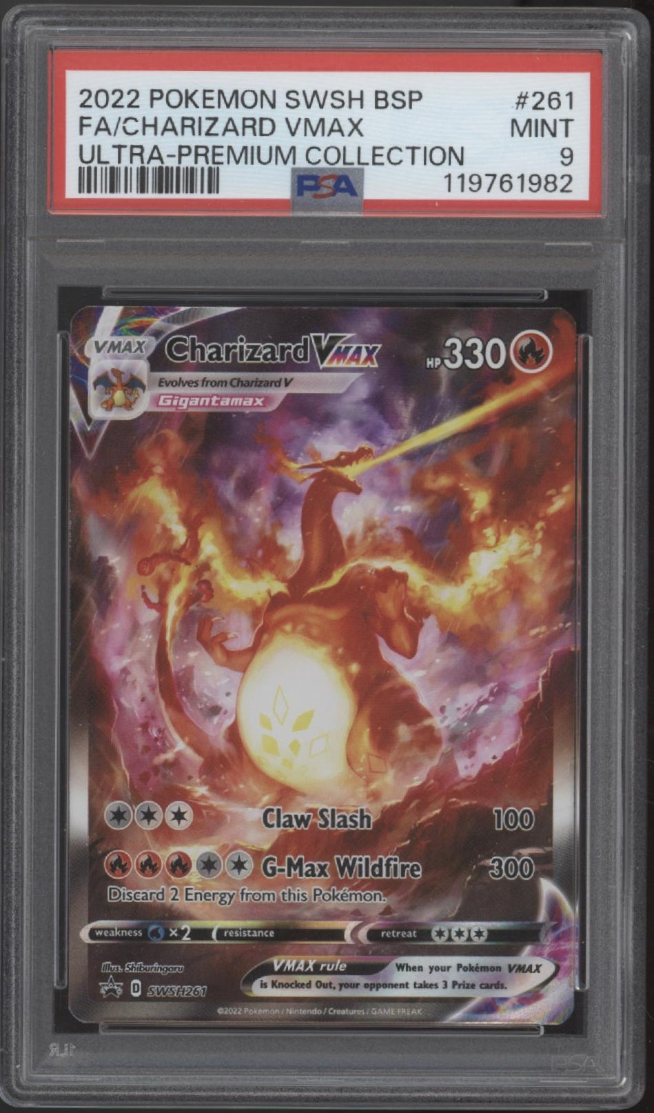 Charizard VMAX Pokemon Sword & Shield Ultra Premium Collection Full Art PSA 9