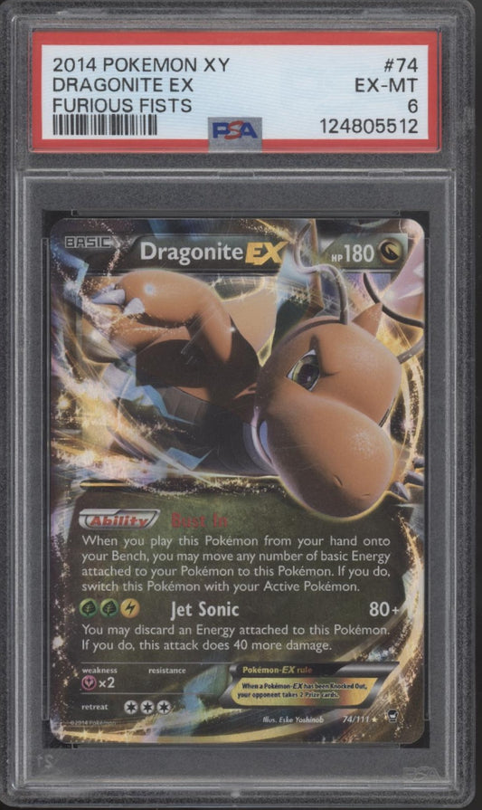 Dragonite ex Pokemon Furious Fists #74 PSA 6