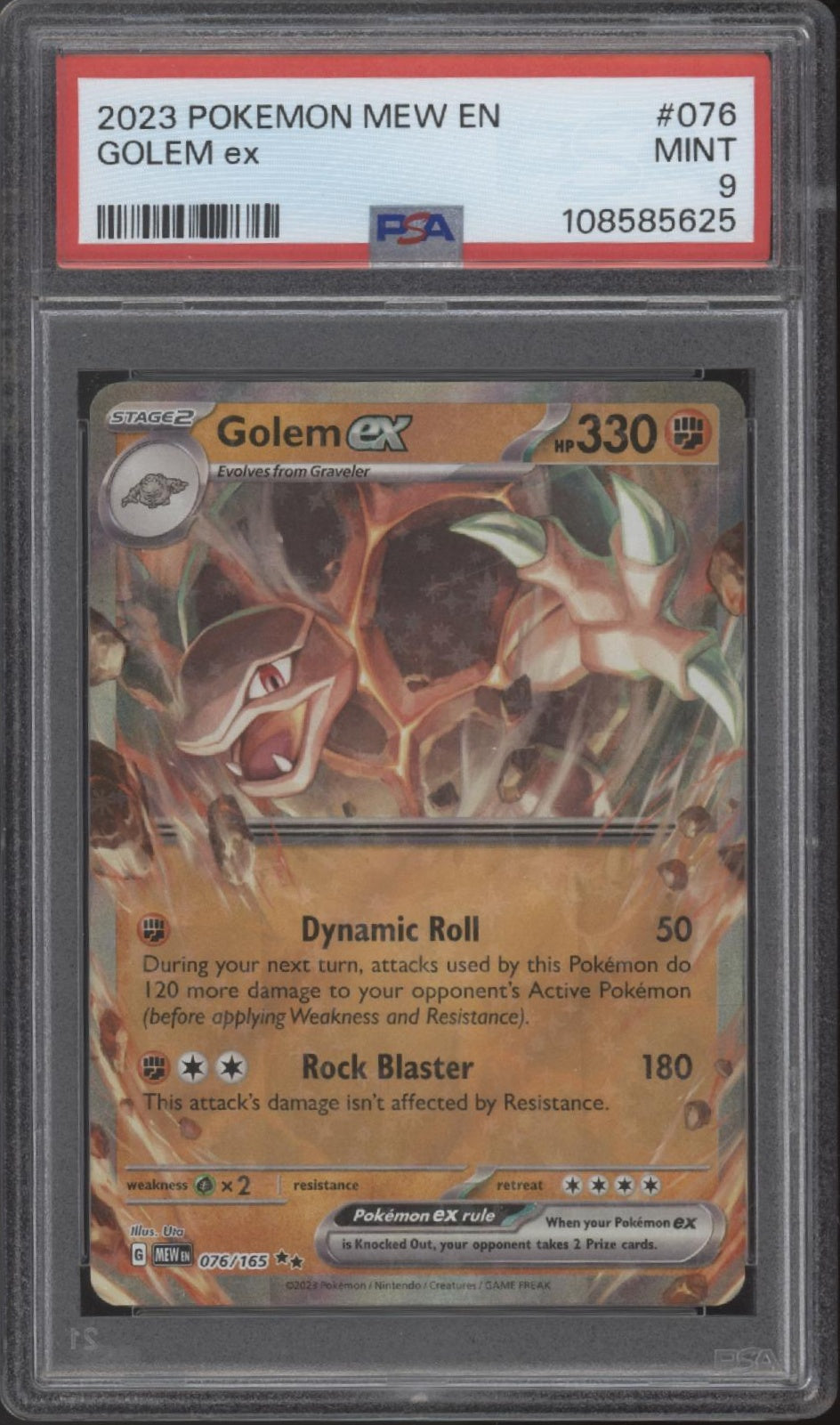 Golem ex Pokemon 151 #076 PSA 9