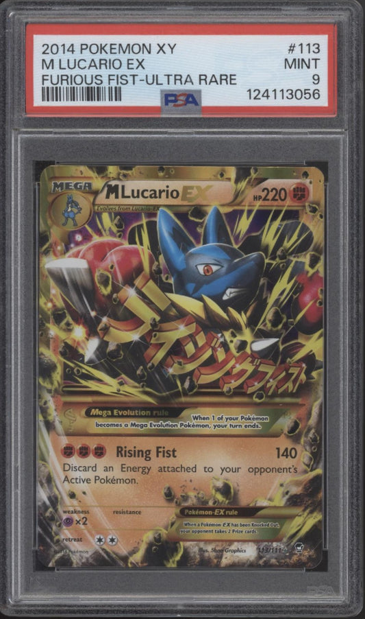 M Lucario ex Pokemon Furious Fist Ultra Rare #113 PSA 9