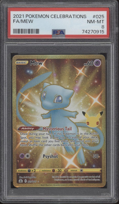 Mew Pokemon Celebrations Full Art #025 PSA 8