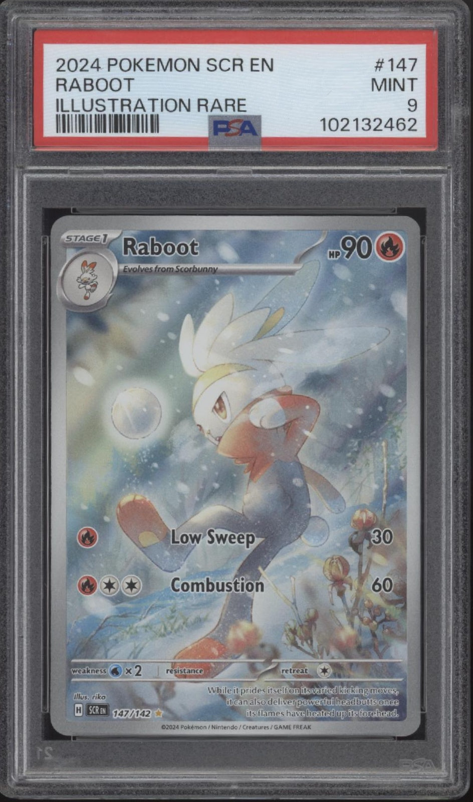 Raboot Pokemon Stellar Crown Illustration Rare #147 PSA 9