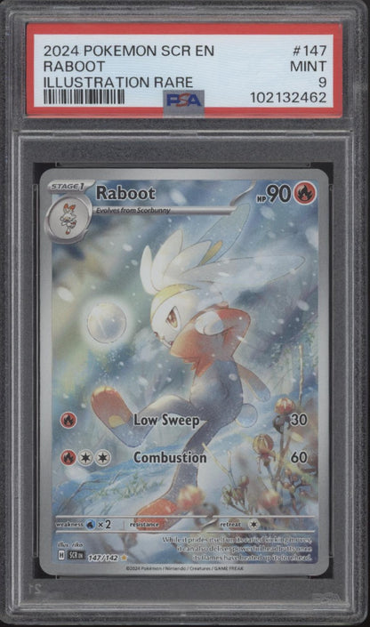 Raboot Pokemon Stellar Crown Illustration Rare #147 PSA 9