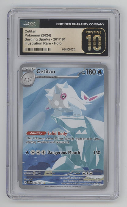 Cetitan Pokemon Surging Sparks Illustration Rare Holo #201 CGC 10 Pristine