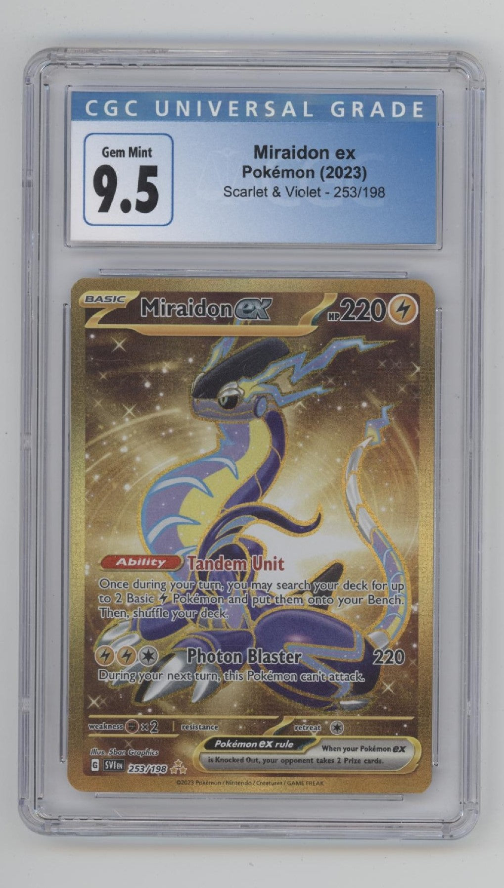 Miraidon ex Pokemon Scarlet & Violet #253 CGC 9.5
