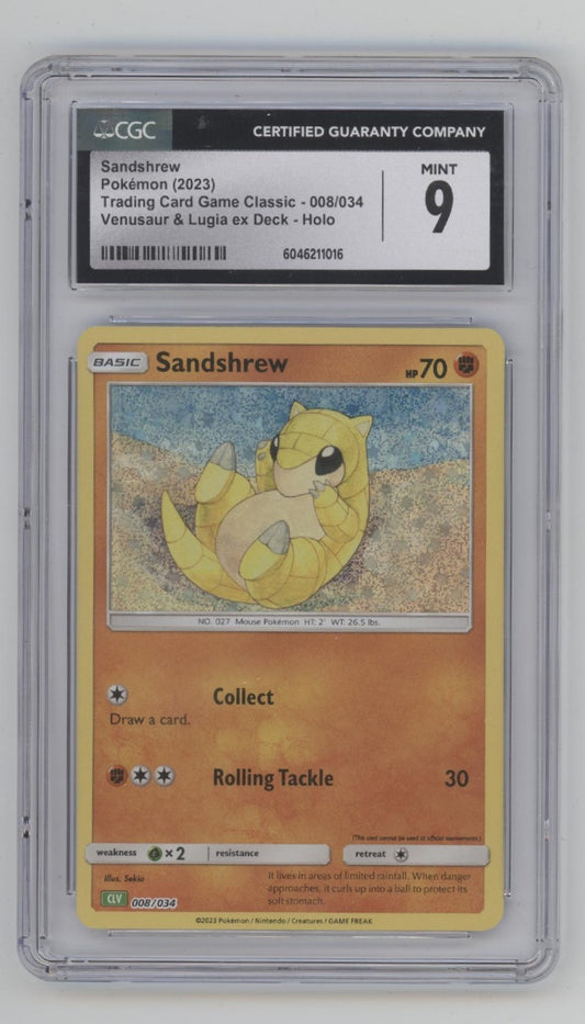 Sandshrew Pokemon Venusaur & Lugia ex Deck Holo #008 CGC 9