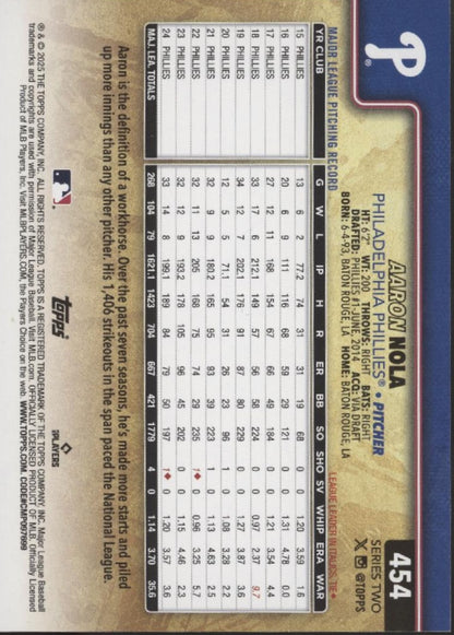 Aaron Nola 2025 Topps Series 2 Image Variation #454