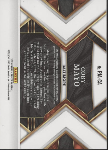 Coby Mayo 2023 Panini Select Swatch RC Auto #PJA-CA