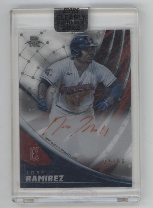 Jose Ramirez 2022 Topps Clearly Authentic Tek Auto 34/50 #TEK-JR
