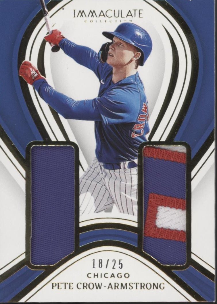 Pete Crow-Armstrong 2023 Immaculate Collection Prime Rookies Dual Swatch 18/25