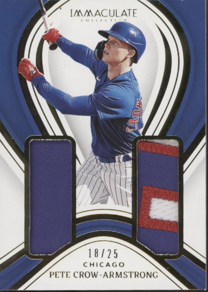 Pete Crow-Armstrong 2023 Immaculate Collection Prime Rookies Dual Swatch 18/25