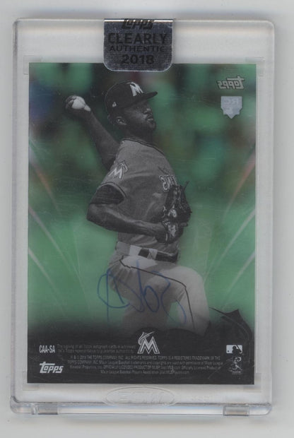 Sandy Alcantara 2018 Topps Clearly Authentic Green RC Auto 48/99 #CAA-SA
