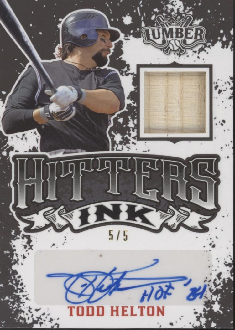 Todd Helton 2024 Leaf Lumber Hitters Ink Relic Auto 5/5 #HI-TH1