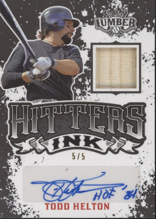 Todd Helton 2024 Leaf Lumber Hitters Ink Relic Auto 5/5 #HI-TH1