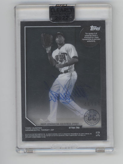 Torii Hunter 2022 Topps Clearly Authentic Blue Auto 03/25 #87TBA-THU
