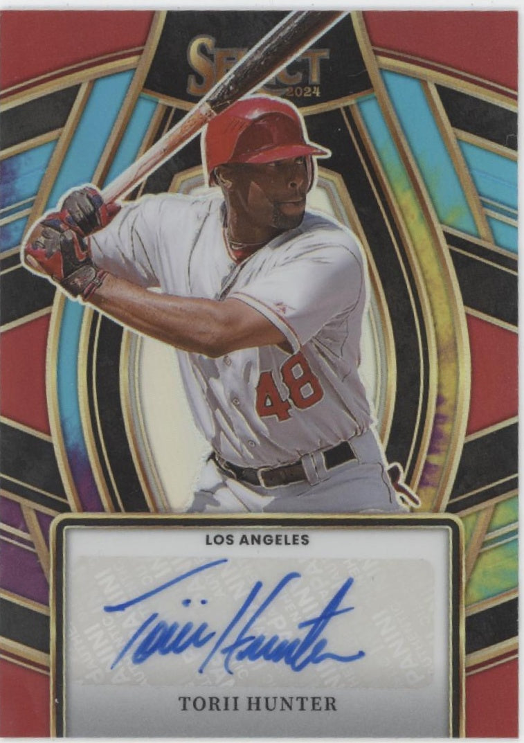 Torii Hunter 2024 Panini Select Tie Dye Prizm Auto 05/25 #SS-TH