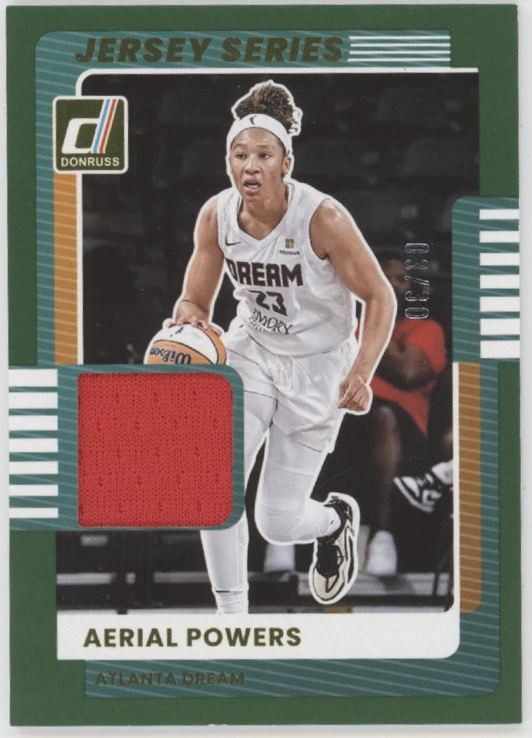 Aerial Powers 2025 Panini WNBA Donruss Jersey Series Green Swatch 03/30 #32