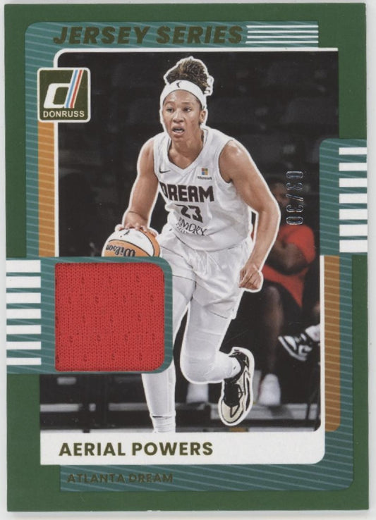 Aerial Powers 2025 Panini WNBA Donruss Jersey Series Green Swatch 03/30 #32