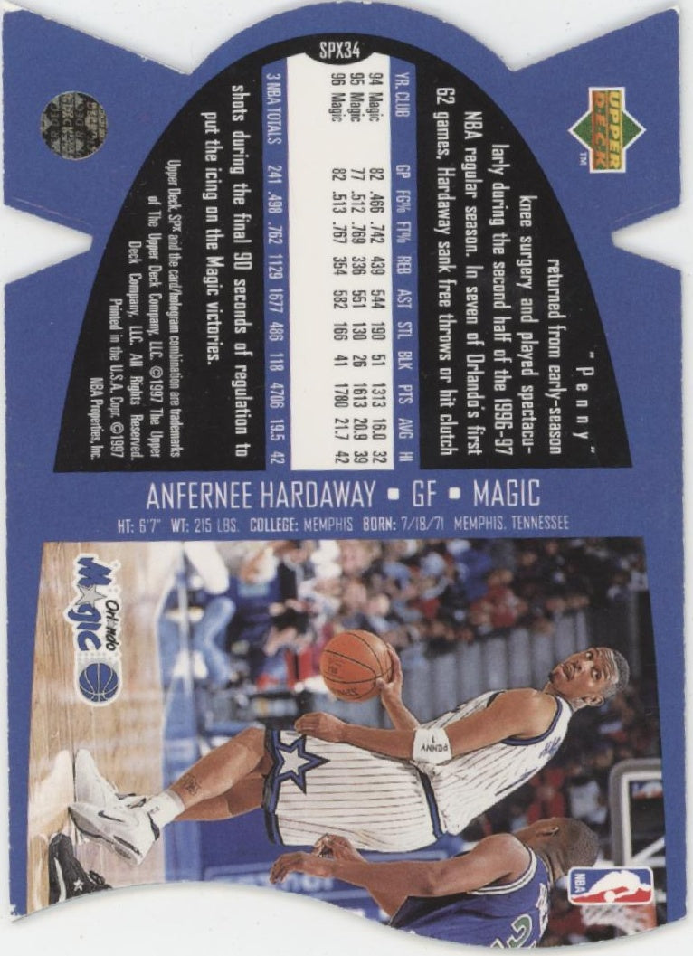 Anfernee Hardaway 1996-97 Upper Deck SPX Die-Cut #SPX34