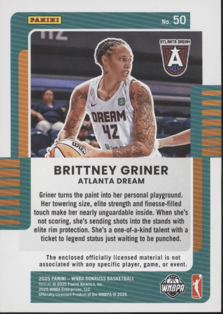 Brittney Griner 2025 Panini WNBA Donruss Jersey Series Red Swatch #50