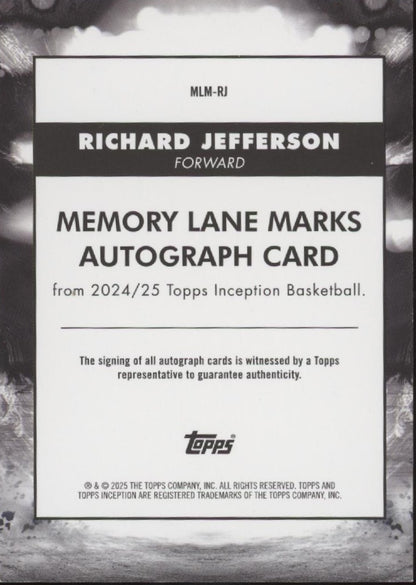 Richard Jefferson 2024-25 Topps Inception Memory Lane Marks Auto 19/25 #MLM-RJ