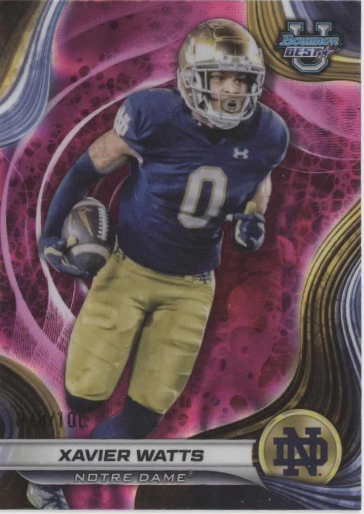 Xavier Watts 2024 Bowman's Best University Pink Lava Refractor 018/100 #36