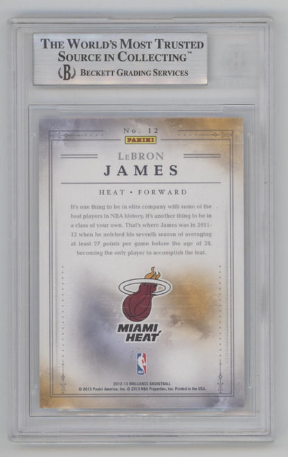 LeBron James 2012-13 Panini Brilliance Magic Numbers #12 Beckett 9