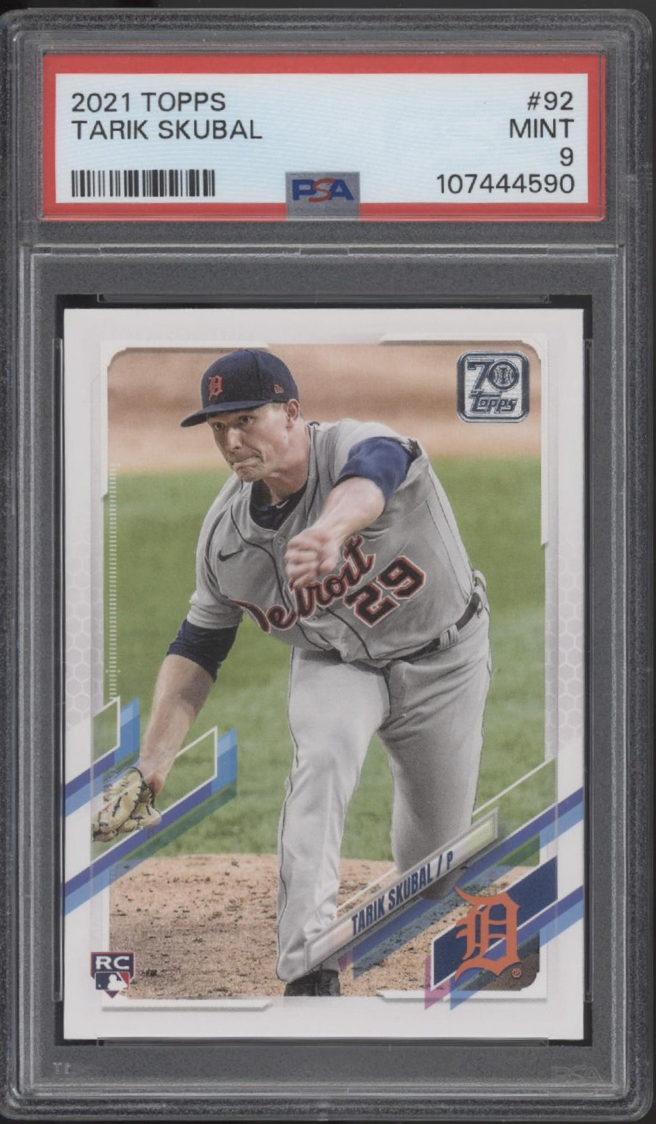 Tarik Skubal 2021 Topps Series 1 RC #92 PSA 9 #1